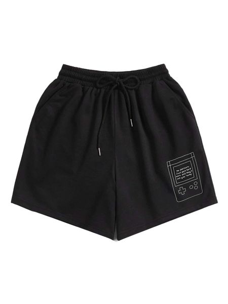 

x selfcarexpress slogan and graphic print track shorts 43ge#, White;black