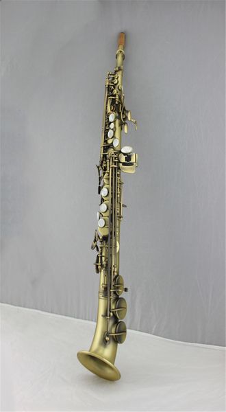 

high grade antique bronze soprano saxophone curved bell