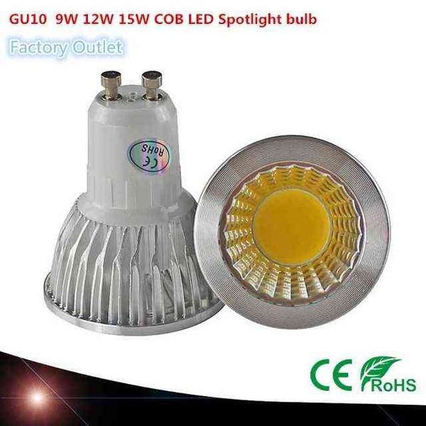 Süper parlak Gu10 Ampul Işık Dimmable Led Tavan Işık Sıcak/Beyaz 85-265V 9W 12W 15W Gu10 Cob LED LAM LIGH GU10 LED Spot Işık H220428