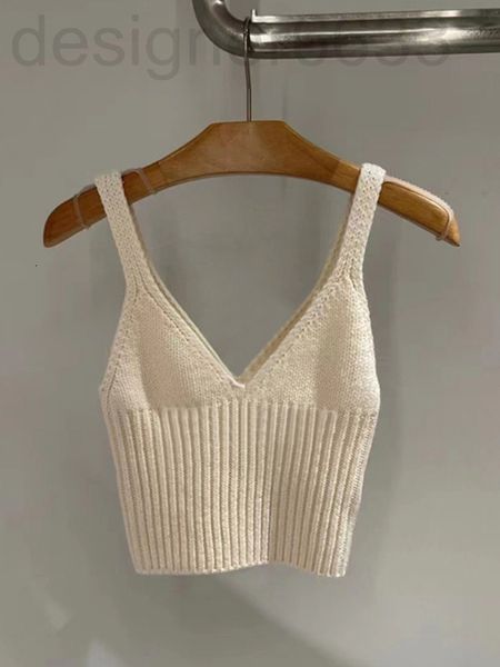 

women's tanks & camis designer aw dawangjia spring and summer sleeveless chest wrapped short slim fit vest suspender sweater for women, White
