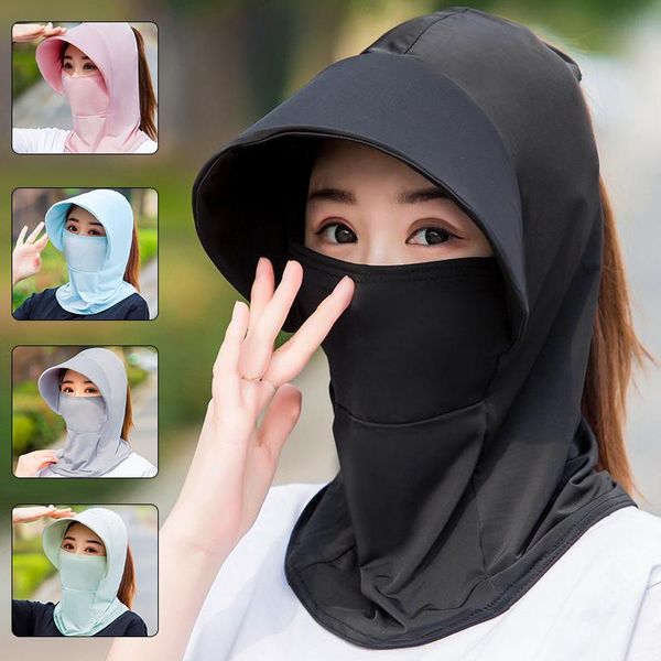 Cappelli a tesa larga Cappello da sole per donna Copricollo protettivo Versione coreana Cappello anti-UV estivo pieghevole da donna all'apertoWideWide
