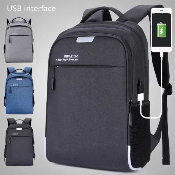 Sac à dos d'affaires mâle ordinateur portable tablette sacs usb port de charge grande capacité ordinateur sacs à dos étanche sac d'école étudiants voyage