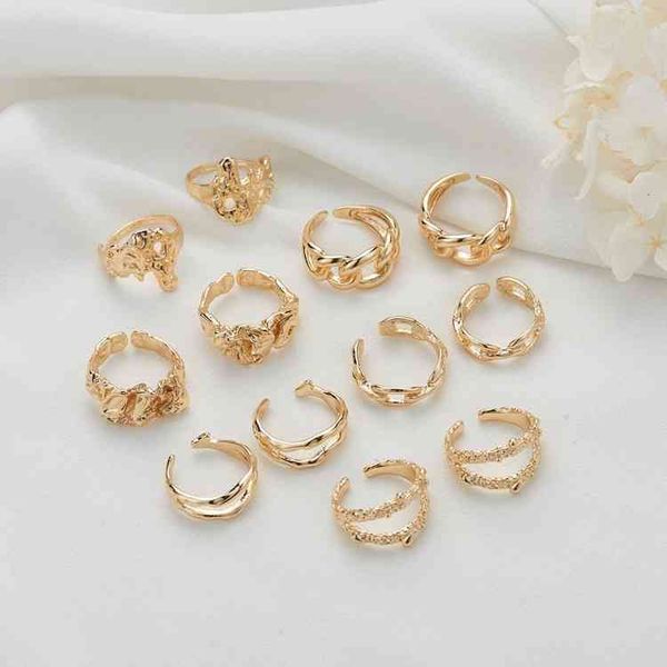 

rings irregular texture diy simple net red ring 14k gold creative couple ring, Silver