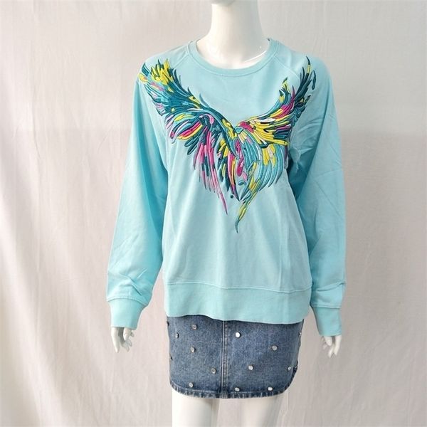 

women hoodie autumn /winter new women's cotton embroidered embroidered washed sweatshirt lj201102, Black