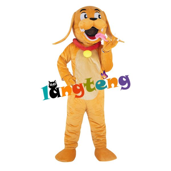 Mascote boneca traje 933 amarelo cão mascote traje personagem de desenho animado terno animal profissional natal