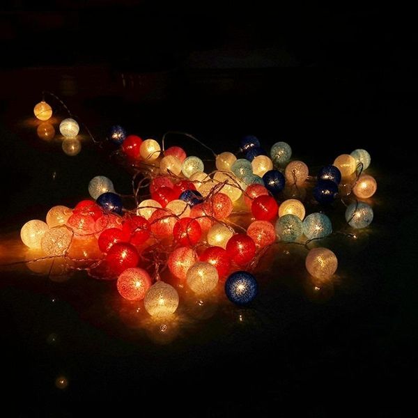 Cordas Guirlanda Luzes Cordas 20 LED Bola de Algodão Iluminação de Fadas para Festas de Natal Decorações Românticas de Casamento Luzes LED