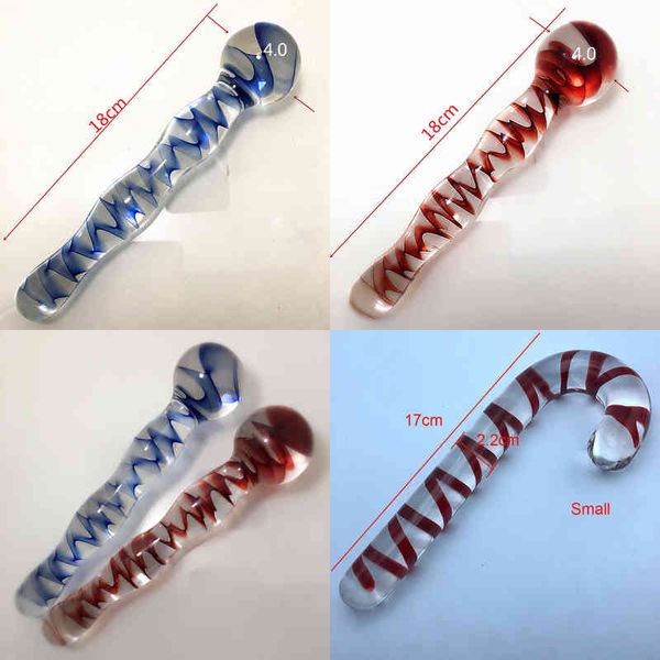 NXY Anal Toys Crystal Glass Dildos Anal Plug para mulheres Padrão de masturbador Dildo Toys Sex Butt Product 220505