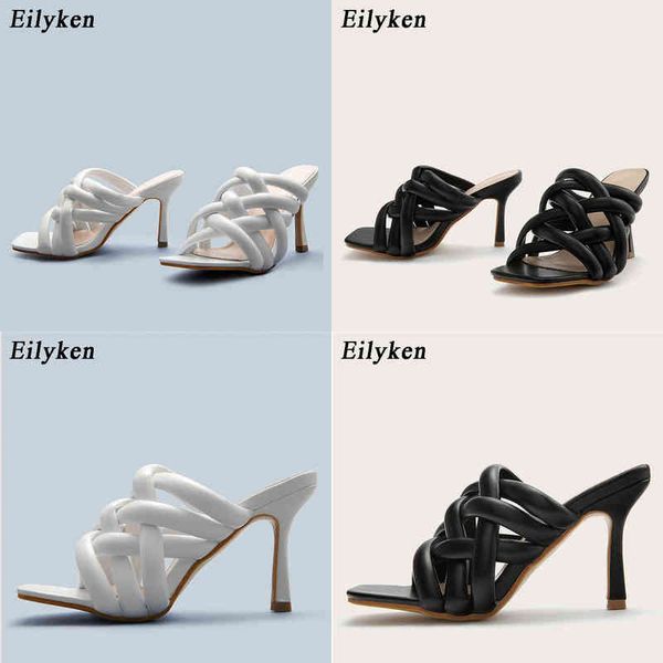 

sandals eilyken women square head high heels summer shoes black and white 2022 220419 220427