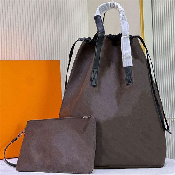 

2-pc bag cabas light drawstring shoulder crossbody totes luxury men handbags designer monograms hobos lady purses leather wallet i0zo#
