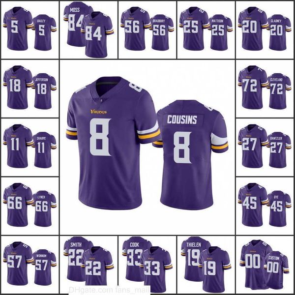 

jersey minnesota's vikings's men #19 adam thielen 8 kirk cousins 18 justin jefferson woman youth custom draft vapor limited'&, Black;red