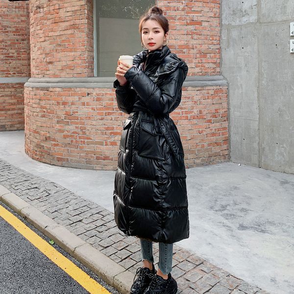

new winter jacket women thick warm down cotton long parka coat ladies large size loose korean winter coat women elegant l220730, Black