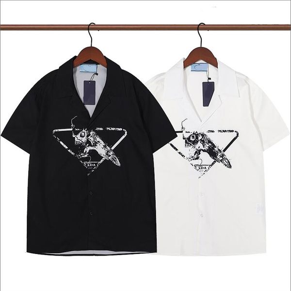 

2022 summer europe mens shirts designer luxury men clothing green grid print casual shirt cool hip hop short sleeve letter printing designer, White;black