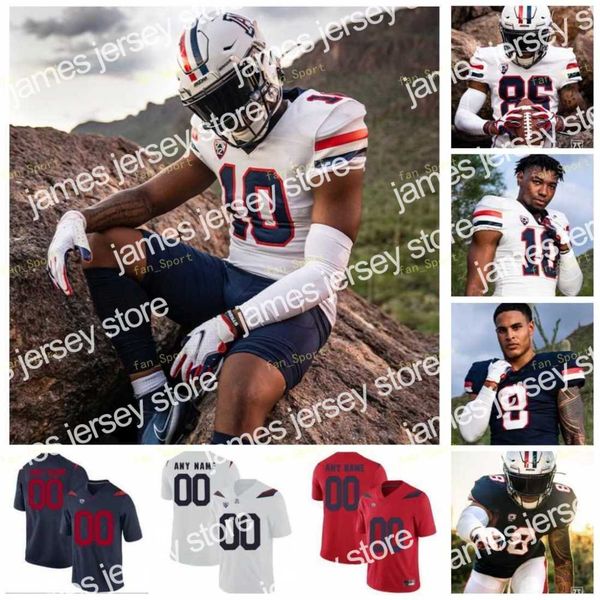 

new ncaa college arizona wildcats shawn poindexter grant gunnell darrius smith nick foles rob gronkowski khalil tate blue white custom footb, Black
