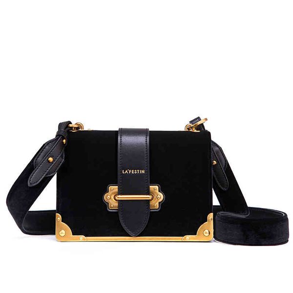 

la festin fashion luxury velvet shoulder handbag famous women brand all-match niche underarm crossbody bag 220507