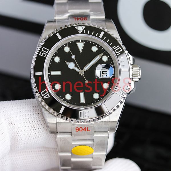 

hjd mens watches automatic mechanical st9 watch 40mm submarine watch ceramic black dial sports 904l stainless steel strap sapphire mirror wa, Slivery;brown