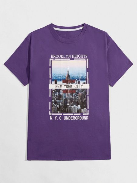 

romwe guys letter building graphic tee y9ab#, White;black
