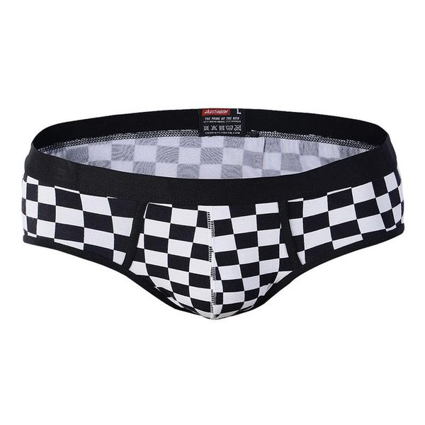 

underpants brand briefs fashion cotton men's grid shorts man solid male panties, Black;white