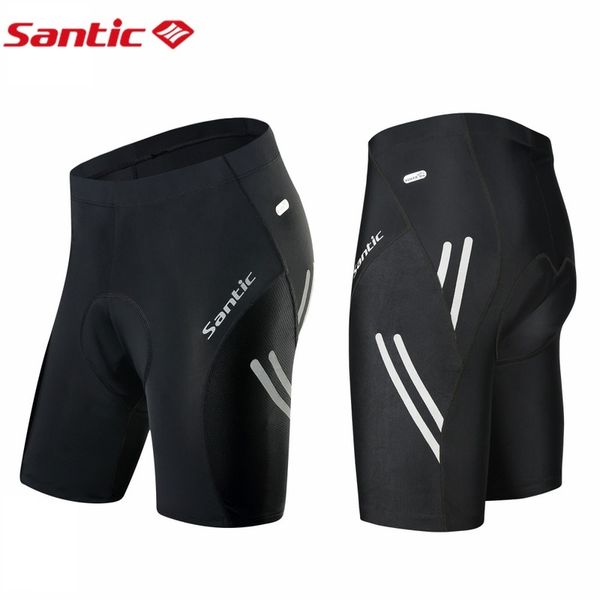 Pantaloncini da ciclismo da uomo Santic Pantaloncini da ciclismo estivi Coolmax 4D Pad Pantaloncini neri riflettenti aderenti antiurto 220505