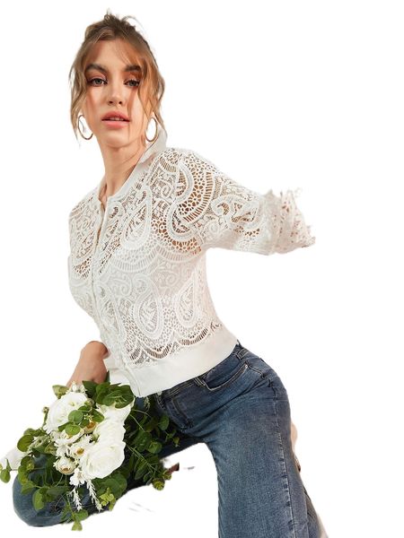 

zip up lace bomber jacket without cami g0qy#, Black;brown