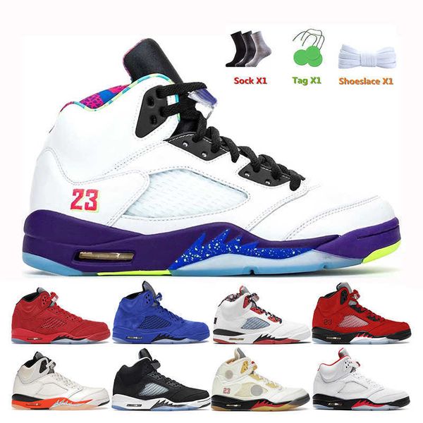 

men basketball shoes 5s race bule bluebird anthracite raging red alternate grape hyper royal mens trainers sports sneakers fashion outdoor, Black