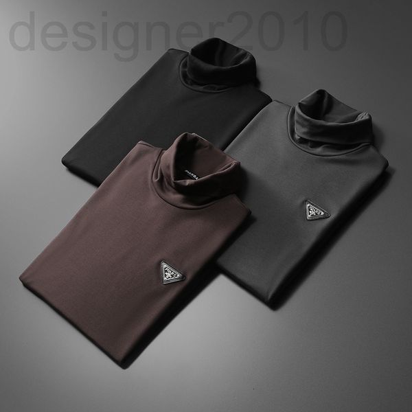 

men's t-shirts designer 2021 autumn winter new korean men's fashion casual plush thickened high collar bottomed shirt long sleeve, White;black