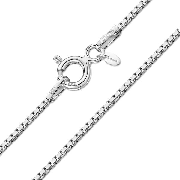 

pendant necklaces amberta 925 sterling sier 1 mm box chain necklace ammpj, Silver