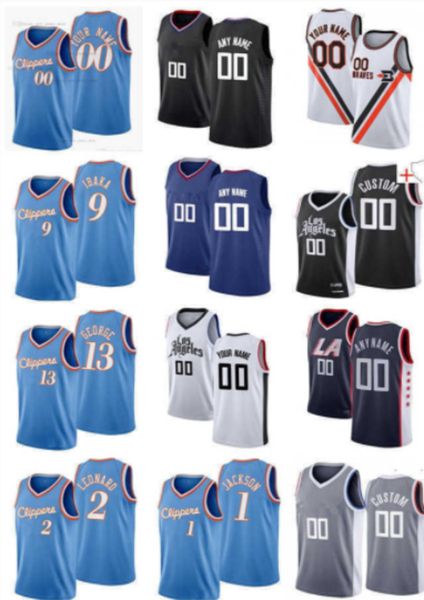 

75th custom jersey los angeles''clippers''men women youth kawhi 2''leonard serge 9 ibaka paul 13 george reggie, Black;red
