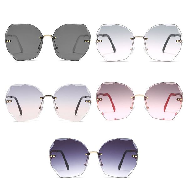 

classic diamond design luxury sunglasses uv400 polarized sunglasses women men outdoor goggles rimless pc sunglass man fashion accessories gl, White;black