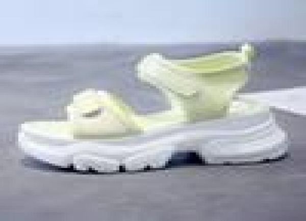 

women chunky sandals platform concise designers solid open toe fashion woman wedge sandal hook loop beach casual shoes6668746, Black