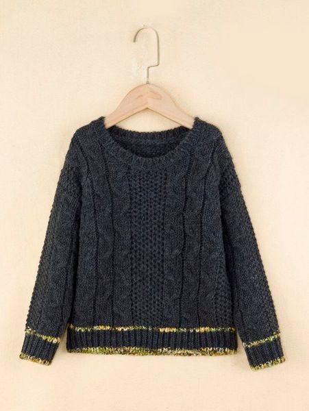 

toddler boys cable knit drop shoulder contrast trim sweater she, Blue