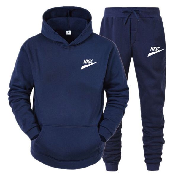 

2022 autumn men's tracksuits 2-piece hoodie + pants sports suit sweater brand hoodies letter printing men clothing suit sportswear, Gray