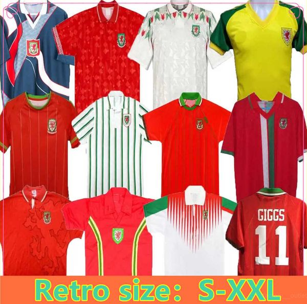 

1976 1983 1982 1990 1993 gales wales retro soccer jersey 1992 1994 1995 1996 1998 giggs hughes home away saunders rush boden speed vintage 1, Black;yellow