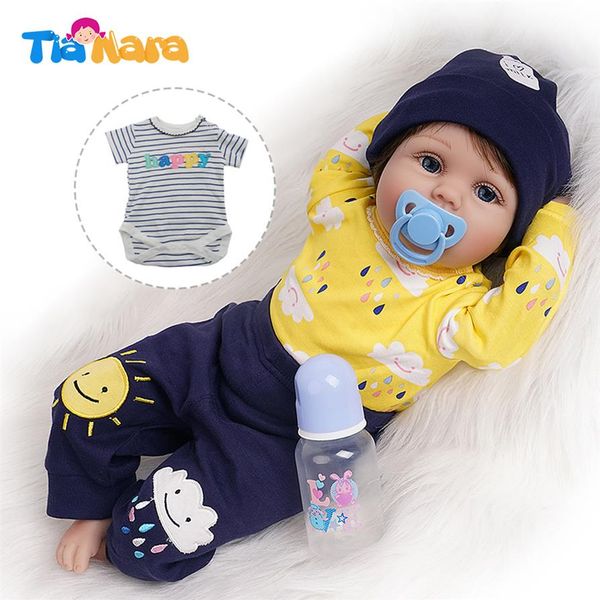 

55cm bebe reborn doll newborn boy yellow outfit gift for girl soft toys kid251z