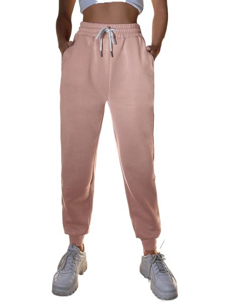 

petite slant pocket drawstring sweatpants h2ht#, Black;white