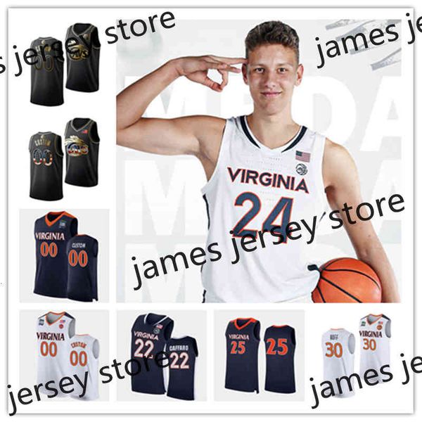 

xflsp 2022 college custom uva virginia stitched college basketball jersey 95 adeeb atariwa 0 ryan attaway 40 chris barfield 52 joe bissinger, Black