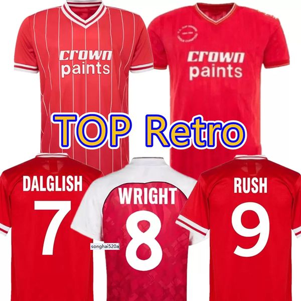 

1983 1984 ian rush dalglish robinson whelan retro soccer jersey 83 84 kennedy nicol phil thompson souness vintage classic football shirt, Black;yellow