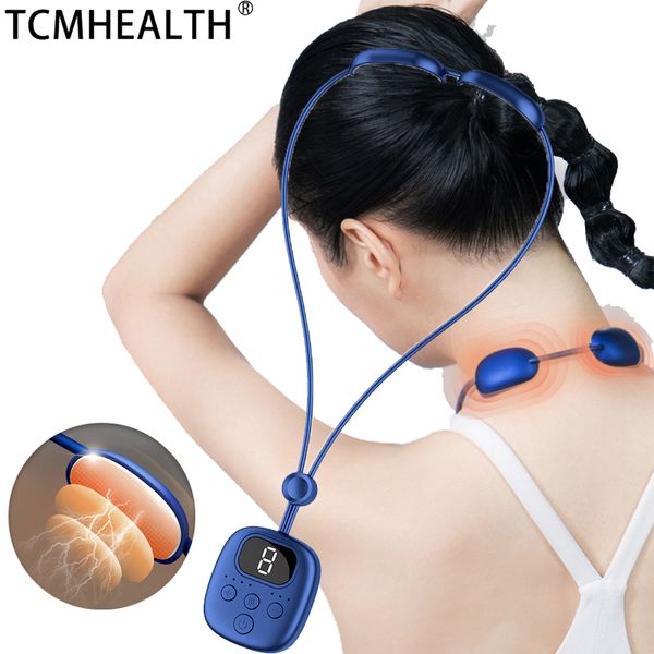 Ciondolo massaggiatore cervicale EMS Pulse Smart Mini Portable Micro-current Hot Compress spalla collo massaggiatore sollievo dal dolore rilassamento