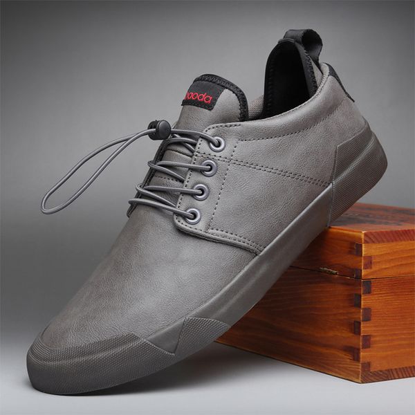 

2022spring autumn new fashion men lace-up leather casual shoes trend shoe cool flats designer shoes #zynwy-279, Black