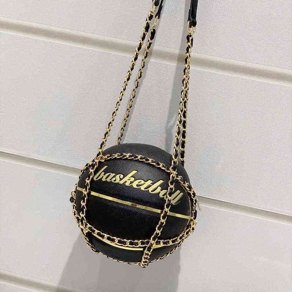 

women's bag super fire basketball chain single shoulder round price 220509