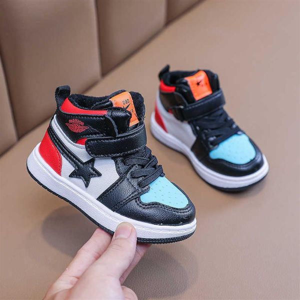 

children's sneakers kids shoes winter boys tennis running shoes classic star stripes warm sports shoes girls trainers 1-7 yea268v, Black;red