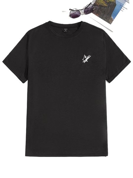 

men star print tee 10rm#, White;black