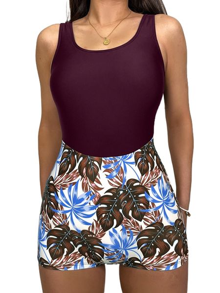 

emery rose tropical print one piece swimsuit z7b8#, White;black