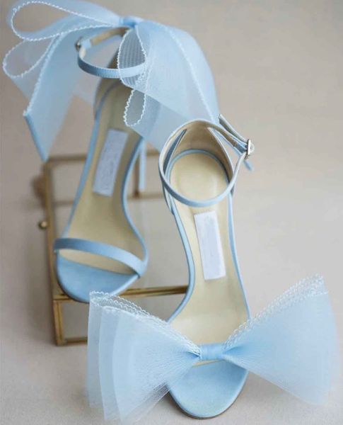 Летние популярные бренды Aveline Bow-Trimmed Sandals Shoes Women's High Heels Wedding Party Lady Bridals Sandalias Eu35-43