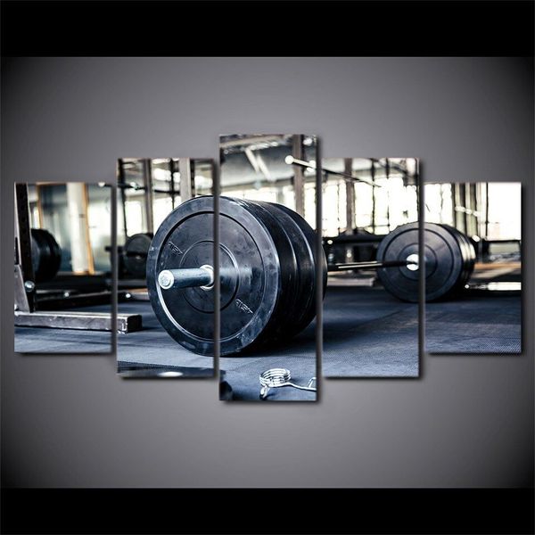 5 peças levantamento de peso esportes ginástica pôster de fitness picture impressão arte de arte de parede de pintura decoração de parede para sala de estar sem moldura