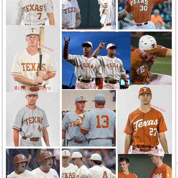

c202 nca custom texas longhorns baseball jersey skyler messinger gavin kash dylan campbell murphy stehly mitchell daly jack o\, Black