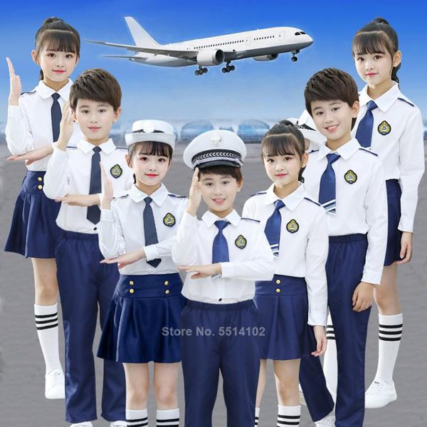 Roupas conjuntos de roupas meninos meninos alunos uniforme escolar marinheiro japonês terno infantil crianças pilot cosplay figuring corus performance definido roupas de roupa