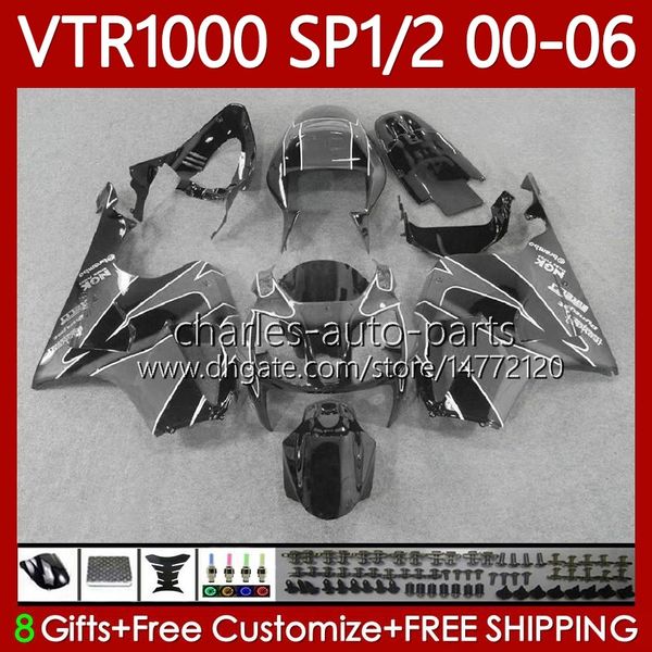 Kit de corpo para Honda VTR1000 RTV1000 RC51 00 01 02 03 04 05 06 Bodywork 123No.78 VTR 1000 SP1 Gray Black SP2 2000 2001 2002 2003 2004 2005 2006 VTR-1000 2000-2006