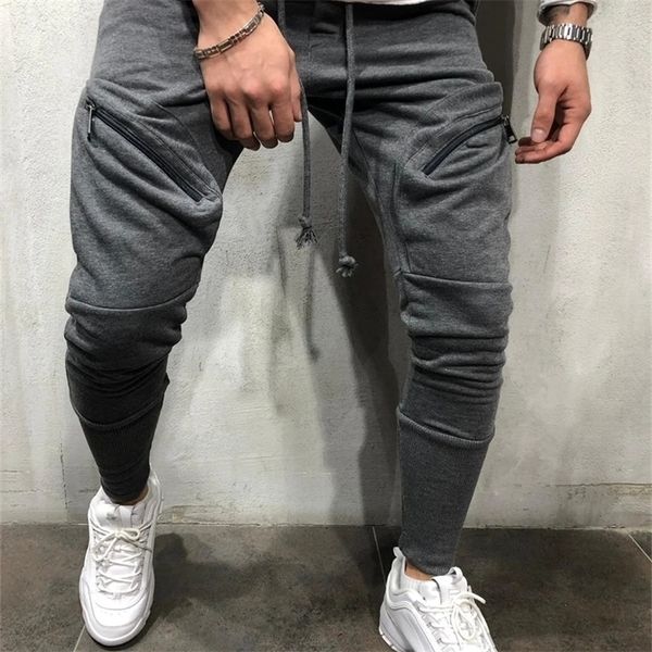 

mens jogger pants green sweatpant male fleece joggers gym pants workout sports trousers man skinny drawstring sweatpants 201118, Black
