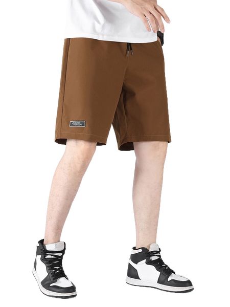 

men drawstring waist patch detail shorts p3zy#, White;black