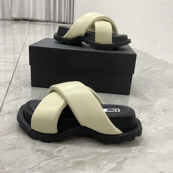 

summer thick sole slippers summer fashion new fairy wind beautiful height anti-slip shopping sandals, Black